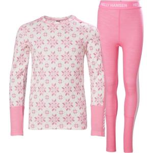 Helly-Hansen Graphic Lifa Merino Set Junior Unisex Merino Base Layer Set For Outdoor Comfort And Warmth(068 Sugar Pink)