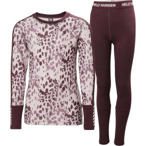 Helly-Hansen Graphic Lifa Merino Set Junior Unisex Merino Base Layer Set For Outdoor Comfort And Warmth(662 Wild Rose)