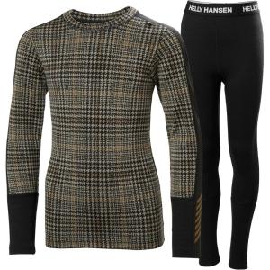 Helly-Hansen Graphic Lifa Merino Set Junior Unisex Merino Base Layer Set For Outdoor Comfort And Warmth(718 Sepia Aop)
