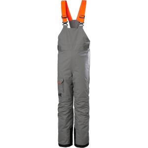 Helly-Hansen Junior Summit 2.0 Bib Pant, Unisex Waterproof Ski & Snowboard Overalls, Adjustable Fit, Breathable, Durable(876 Concrete)
