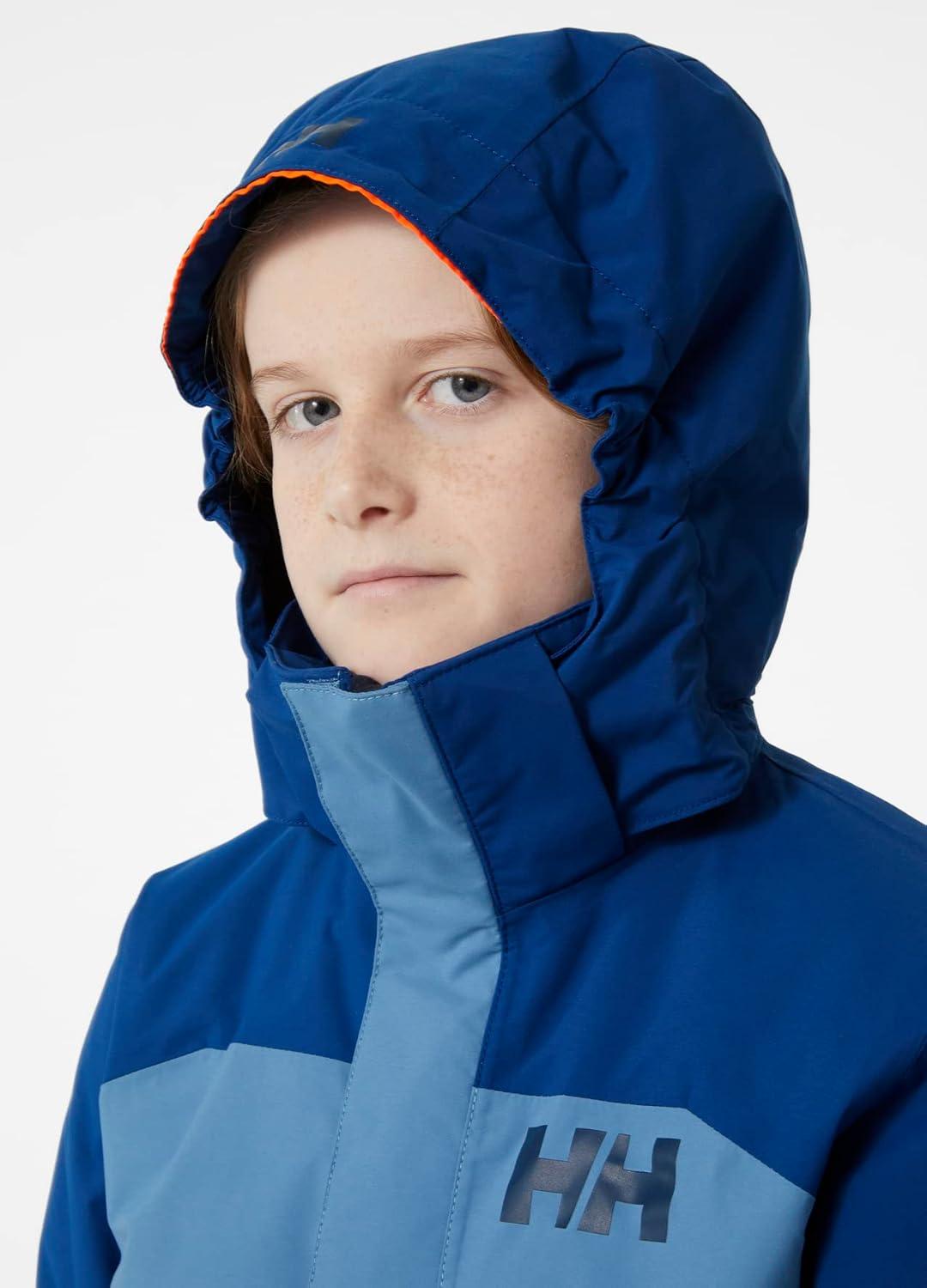 imageHellyHansen Junior Unisex Level Jacket Waterproof Breathable Skiing Jacket for Kids Winter Sports Gear625 Blue Fog