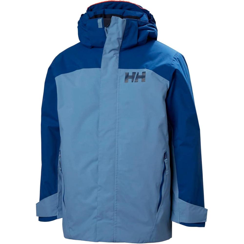 imageHellyHansen Junior Unisex Level Jacket Waterproof Breathable Skiing Jacket for Kids Winter Sports Gear625 Blue Fog