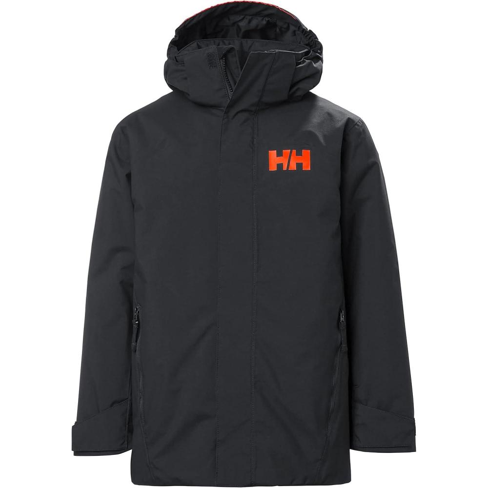 imageHellyHansen Junior Unisex Level Jacket Waterproof Breathable Skiing Jacket for Kids Winter Sports Gear991 Black