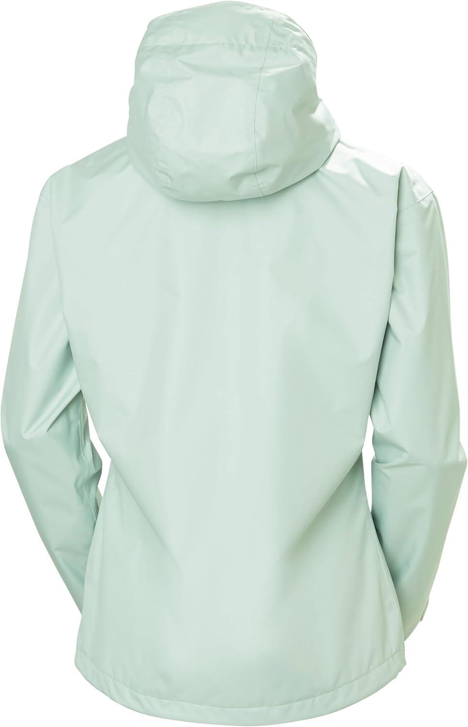 imageHelly Hansen Womens Seven J Waterproof Windproof and Breathable Rain Jacket with Hood462 Green Mist