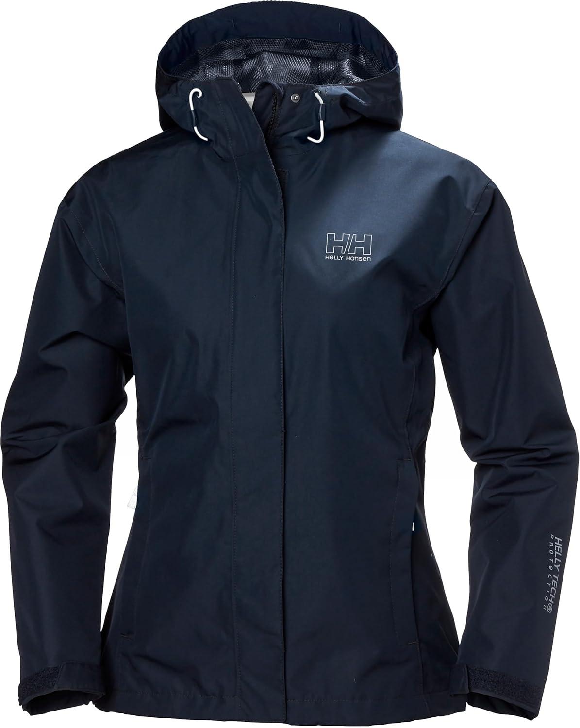 imageHelly Hansen Womens Seven J Waterproof Windproof and Breathable Rain Jacket with Hood598 Navy