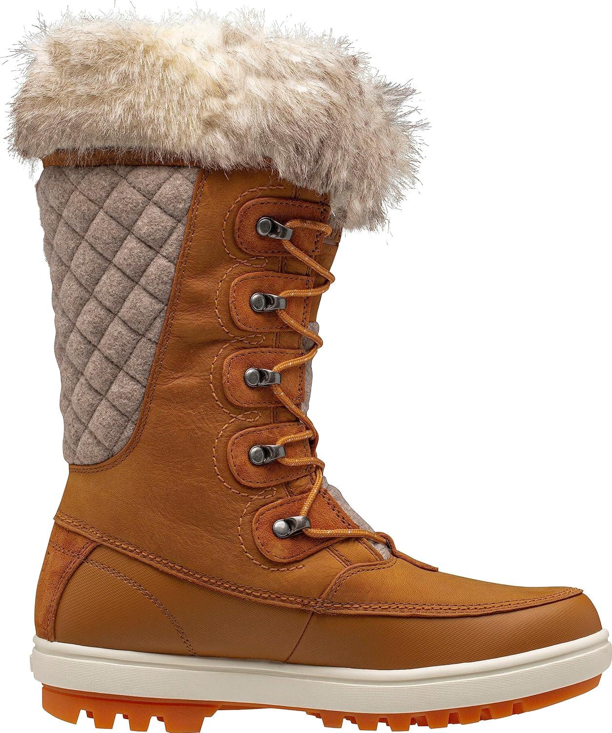 imageHellyHansen Garibaldi VL Insulated Winter Boots for Women Waterproof Nubuck Leather Faux Fur Lined Eco Ortholite Comfort Footbed MaxGrip Outsole727 New WheatDark Khaki