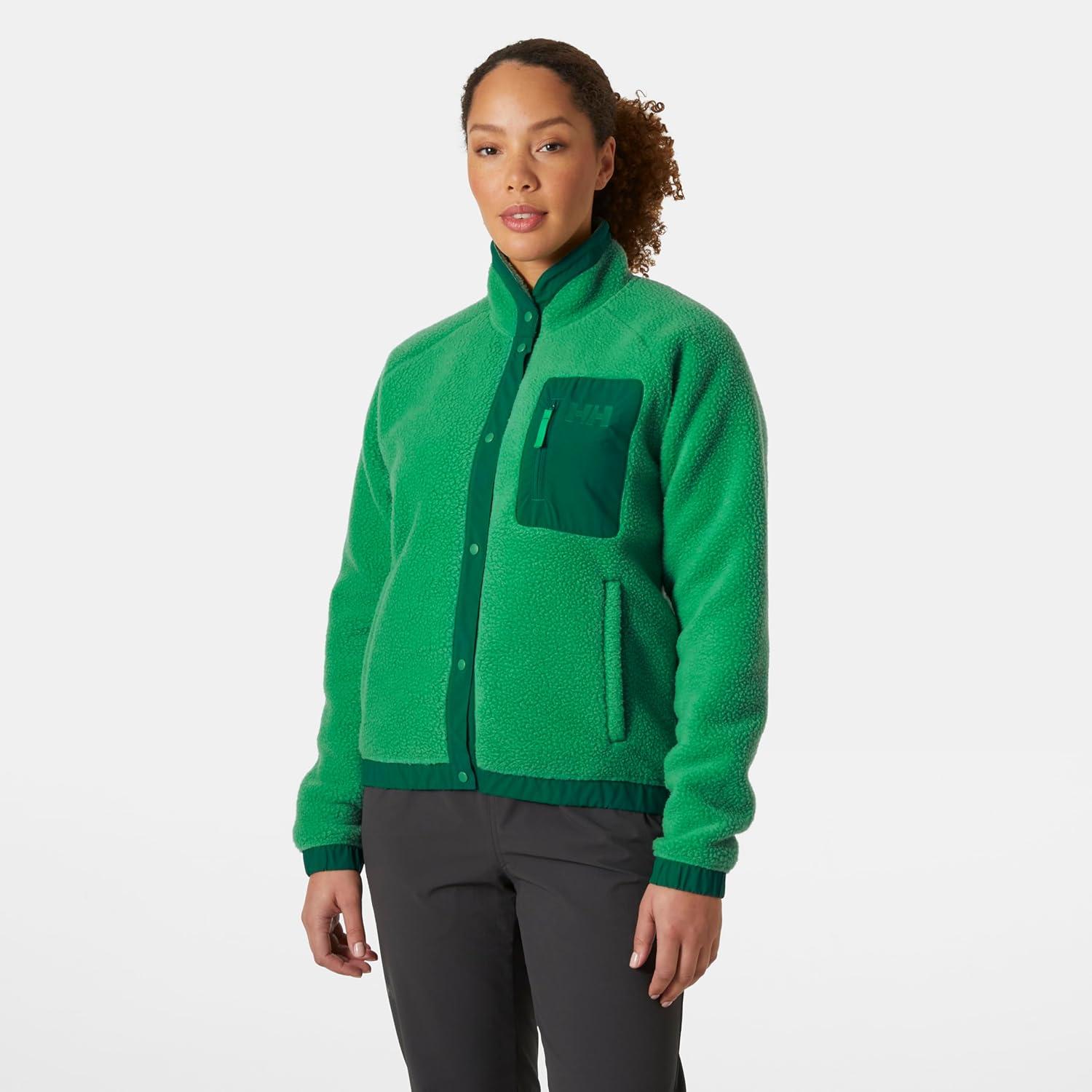 imageHellyHansen Imperial Pile Snap Womens Jacket Cozy and Stylish Outerwear Jackets for AllWeather Comfort405 Evergreen