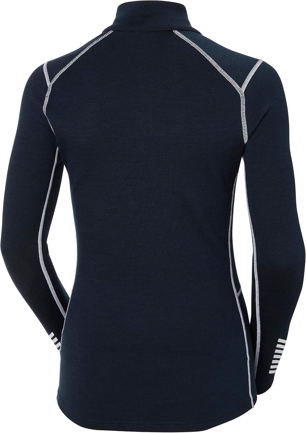 imageHellyHansen LIFA Merino Midweight Half Zip Base Layer Top Womens Performance for Outdoor Adventures Hiking ampamp Travel596 Navy