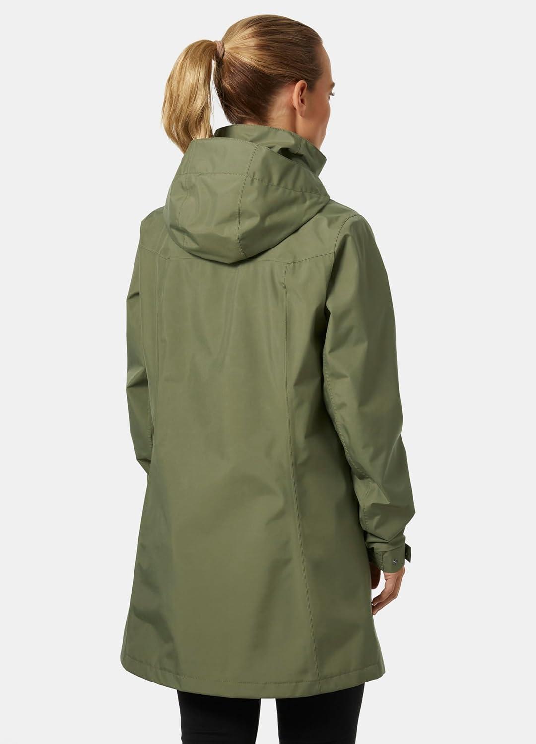 imageHellyHansen Womens Aden Waterproof Breathable Hooded Long Rain Jacket421 Lav Green