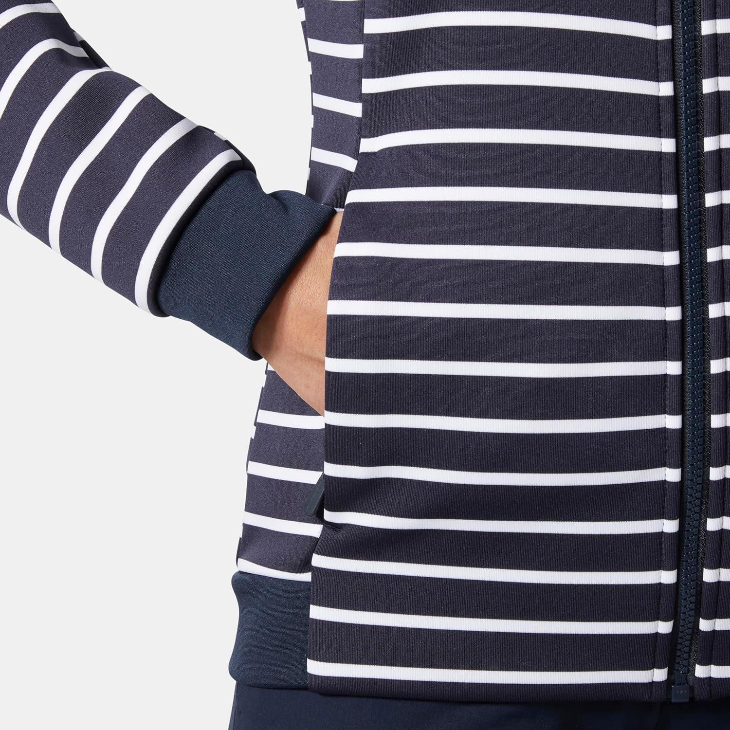 imageHellyHansen Womens Crew Fleece Jacket598 Navy Stripe