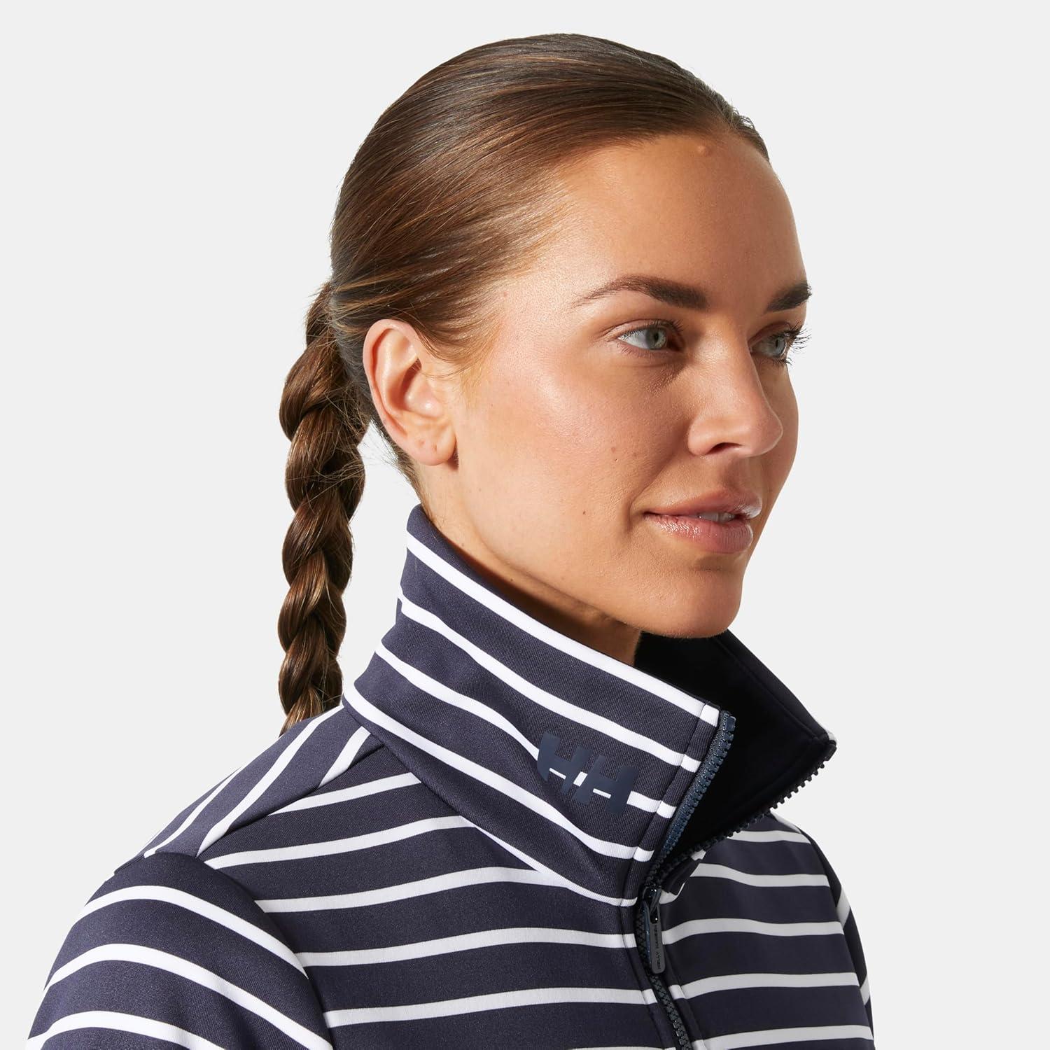 imageHellyHansen Womens Crew Fleece Jacket598 Navy Stripe