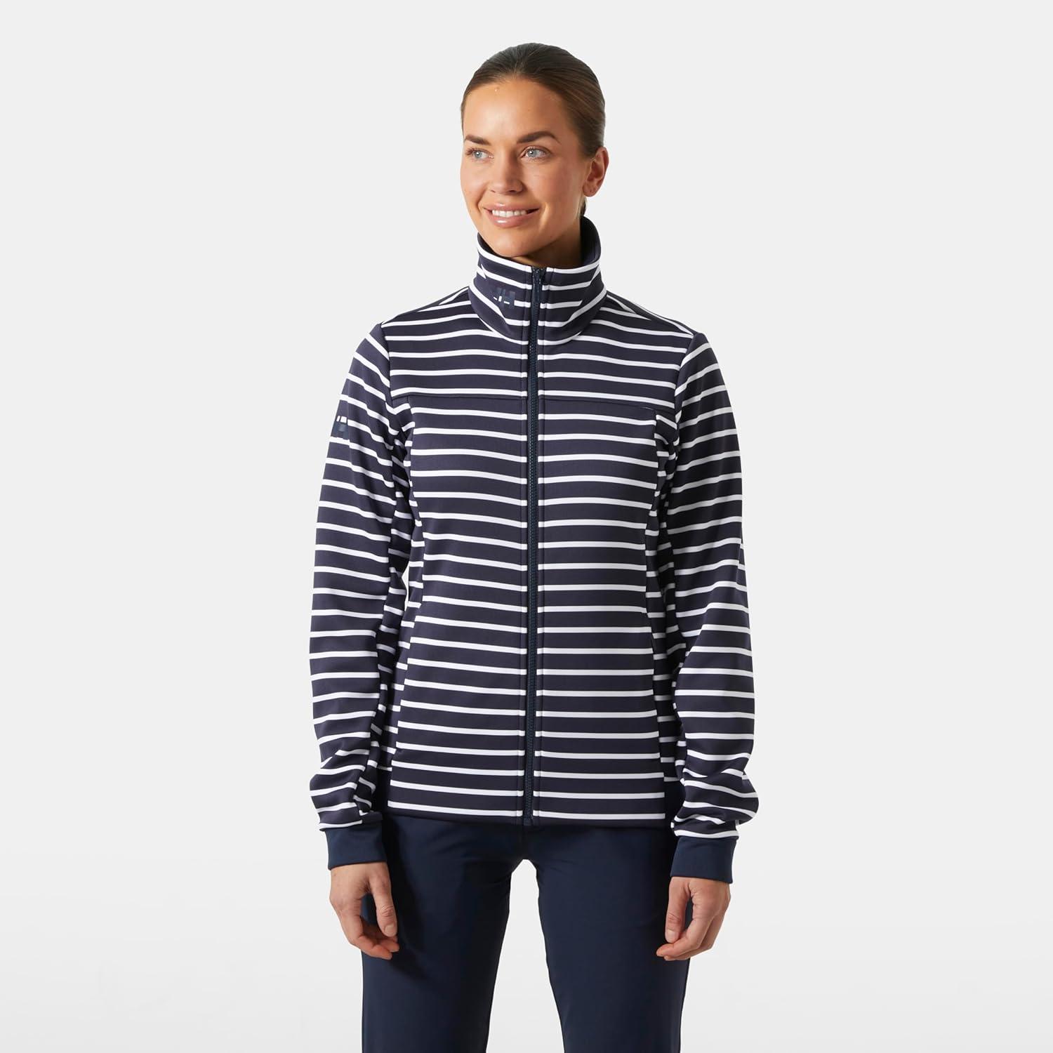 imageHellyHansen Womens Crew Fleece Jacket598 Navy Stripe