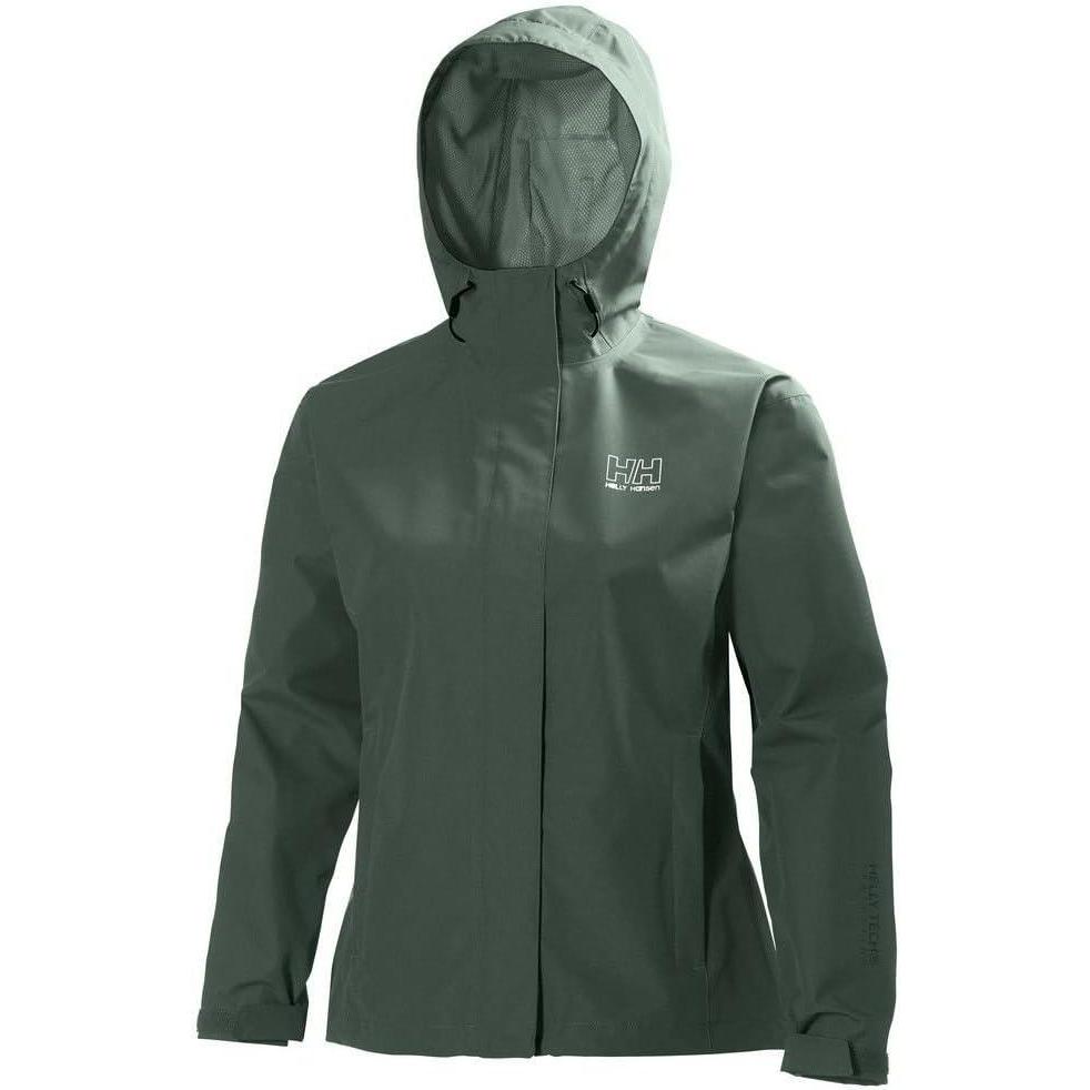 imageHelly Hansen Womens Seven J Waterproof Windproof and Breathable Rain Jacket with Hood390 Jungle Green
