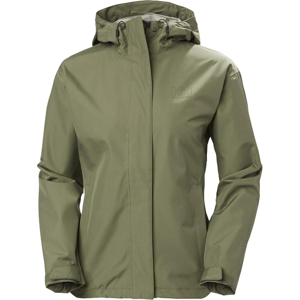imageHelly Hansen Womens Seven J Waterproof Windproof and Breathable Rain Jacket with Hood421 Lav Green