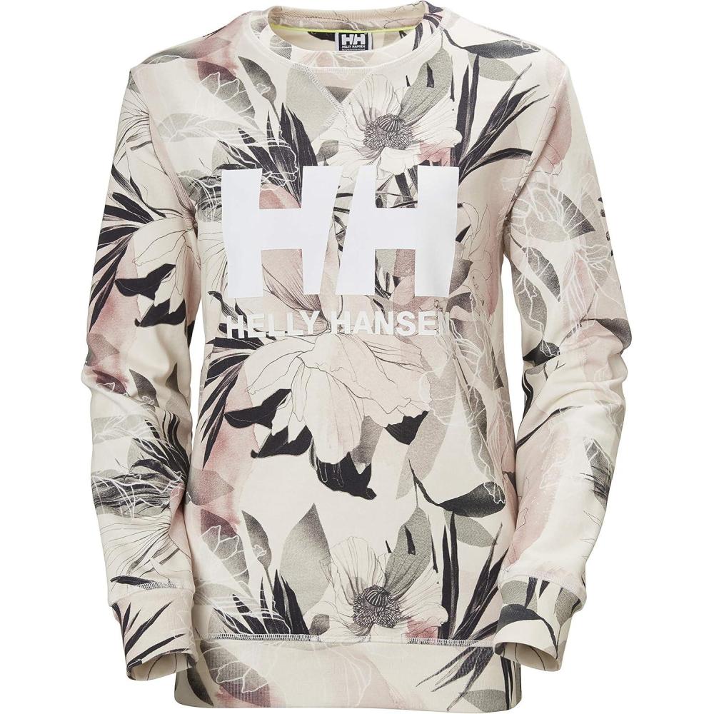 imageHellyHansen 34003 Womens Logo Crew Sweat Shirt034 Cream Esra Print