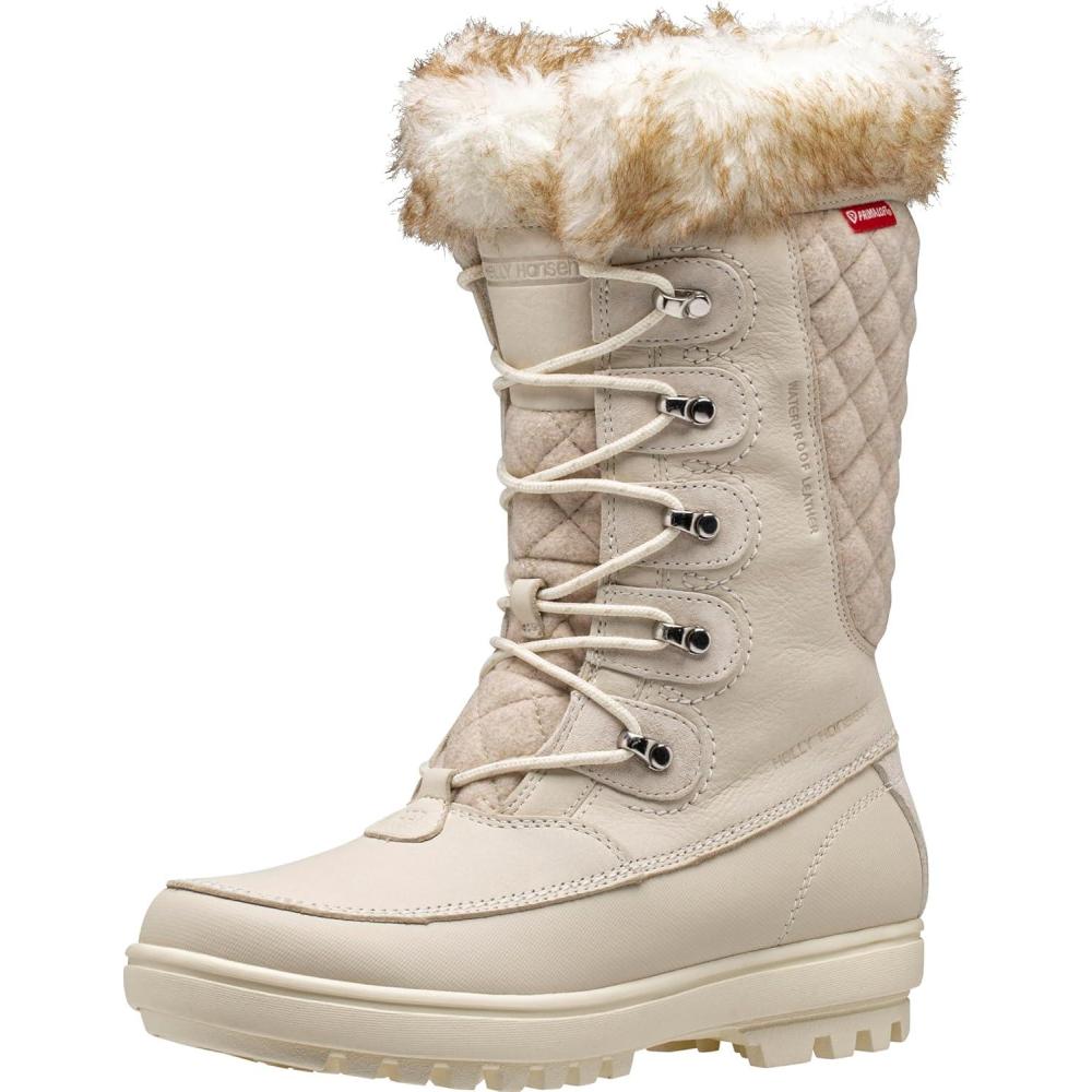 imageHellyHansen Garibaldi VL Insulated Winter Boots for Women Waterproof Nubuck Leather Faux Fur Lined Eco Ortholite Comfort Footbed MaxGrip Outsole034 CreamSnow