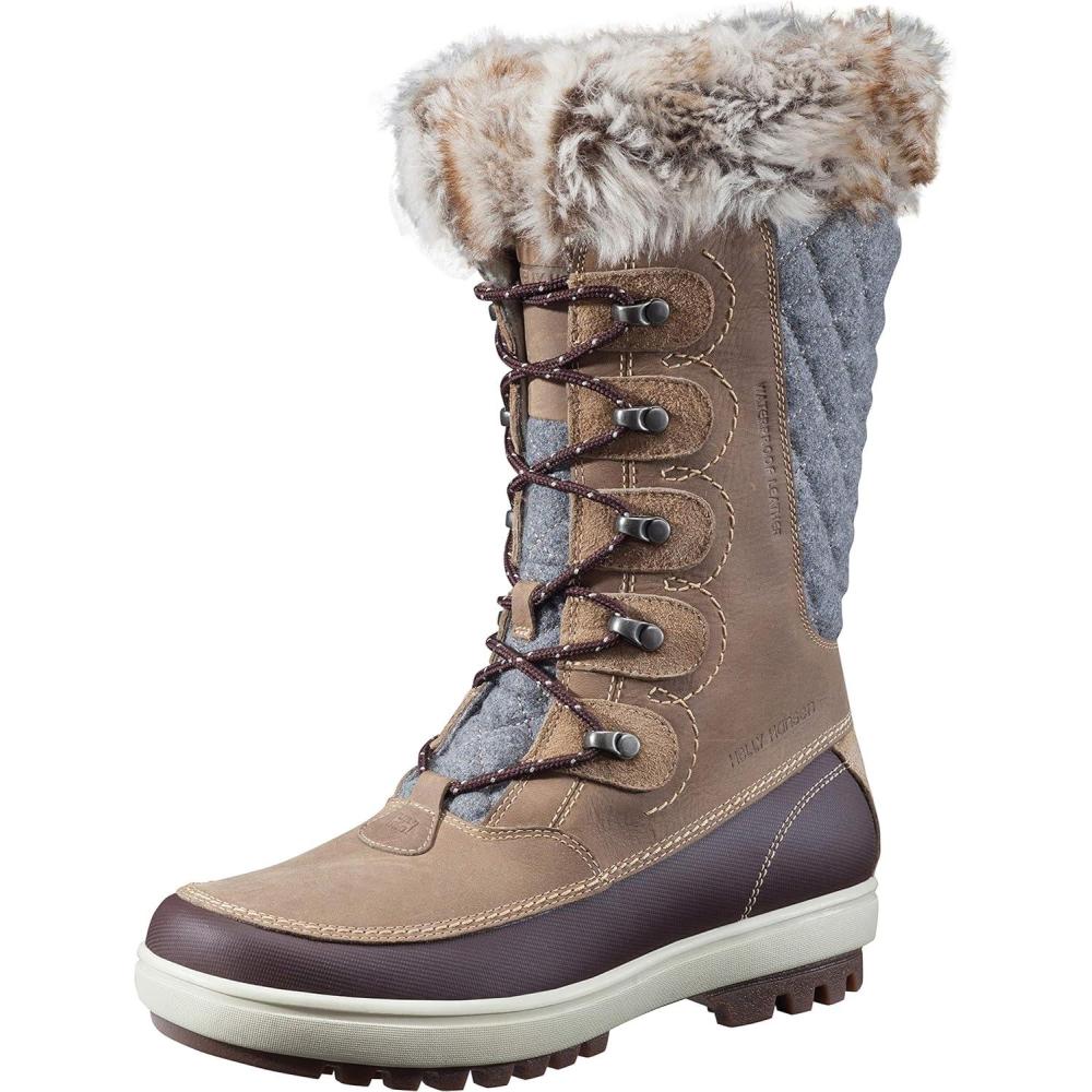 imageHellyHansen Garibaldi VL Insulated Winter Boots for Women Waterproof Nubuck Leather Faux Fur Lined Eco Ortholite Comfort Footbed MaxGrip Outsole704 CamelCoffee BeanBunge