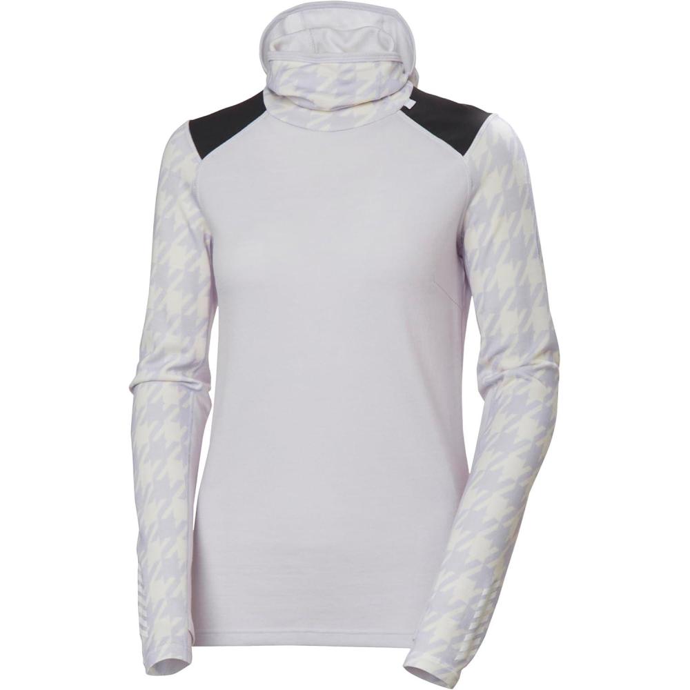imageHellyHansen LIFA Merino Midweight Balaclava Hoodie for Women Warm Breathable Performance Layer for Outdoor Activities687 Light Purple