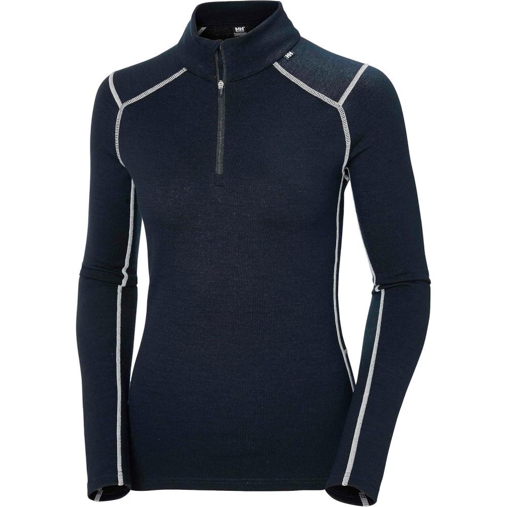imageHellyHansen LIFA Merino Midweight Half Zip Base Layer Top Womens Performance for Outdoor Adventures Hiking ampamp Travel596 Navy