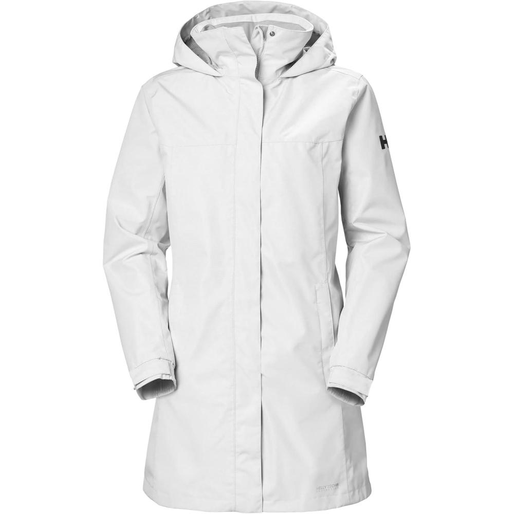 imageHellyHansen Womens Aden Waterproof Breathable Hooded Long Rain Jacket001 White