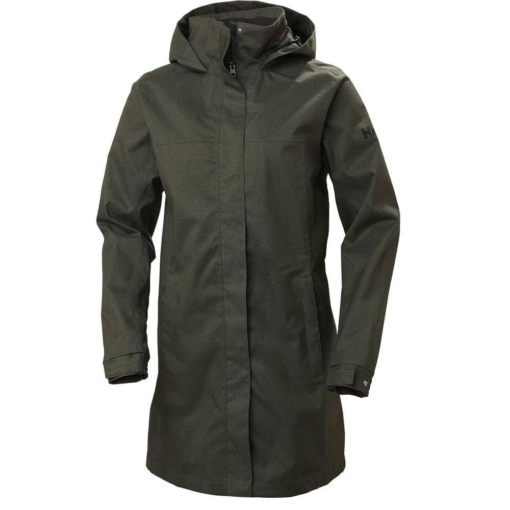 imageHellyHansen Womens Aden Waterproof Breathable Hooded Long Rain Jacket482 Beluga