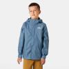 Helly-Hansen Jr Loke Jacket Unisex Raincoat with YKK Zipper, Detachable Hood, Adjustable Cuffs, Recycled Material(601 Washed Navy)