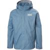 Helly-Hansen Jr Loke Jacket Unisex Raincoat with YKK Zipper, Detachable Hood, Adjustable Cuffs, Recycled Material(601 Washed Navy)