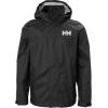 Helly-Hansen Jr Loke Jacket Unisex Raincoat with YKK Zipper, Detachable Hood, Adjustable Cuffs, Recycled Material(990 Black)