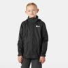 Helly-Hansen Jr Loke Jacket Unisex Raincoat with YKK Zipper, Detachable Hood, Adjustable Cuffs, Recycled Material(991 Black)