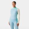 Helly-Hansen LIFA Merino Midweight Half Zip Base Layer Top – Women’s Performance for Outdoor Adventures, Hiking & Travel(607 Light Cyan)