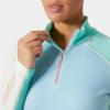 Helly-Hansen LIFA Merino Midweight Half Zip Base Layer Top – Women’s Performance for Outdoor Adventures, Hiking & Travel(607 Light Cyan)