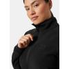 Helly-Hansen Rig Fleece 1/2 Zip Women’s Cozy Outdoor Coat, Warm Layer for Hiking, Camping, and Everyday Adventures(990 Black)