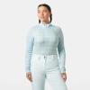 Helly-Hansen Women’s LIFA Merino Midweight Graphic 1/2 Zip Base Layer Shirt(537 Barely Blue Houndstooth Ao)