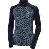 Helly-Hansen Women’s LIFA Merino Midweight Graphic 1/2 Zip Base Layer Shirt(600 Navy Nordic Rose Aop)