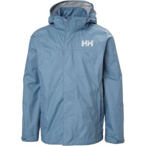 Helly-Hansen Jr Loke Jacket Unisex Raincoat with YKK Zipper, Detachable Hood, Adjustable Cuffs, Recycled Material(602 Washed Navy)