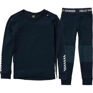 Helly-Hansen Lifa Merino Set – Kids Unisex Warm & Breathable Base Layer Set, Thermal Underwear for Outdoor Adventure(598 Navy)