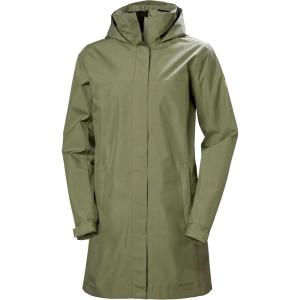 Helly-Hansen Womens Aden Waterproof Breathable Hooded Long Rain Jacket(421 Lav Green)