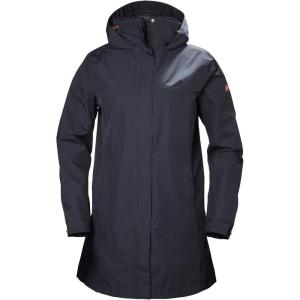 Helly-Hansen Womens Aden Waterproof Breathable Hooded Long Rain Jacket(994 Graphite Blue)