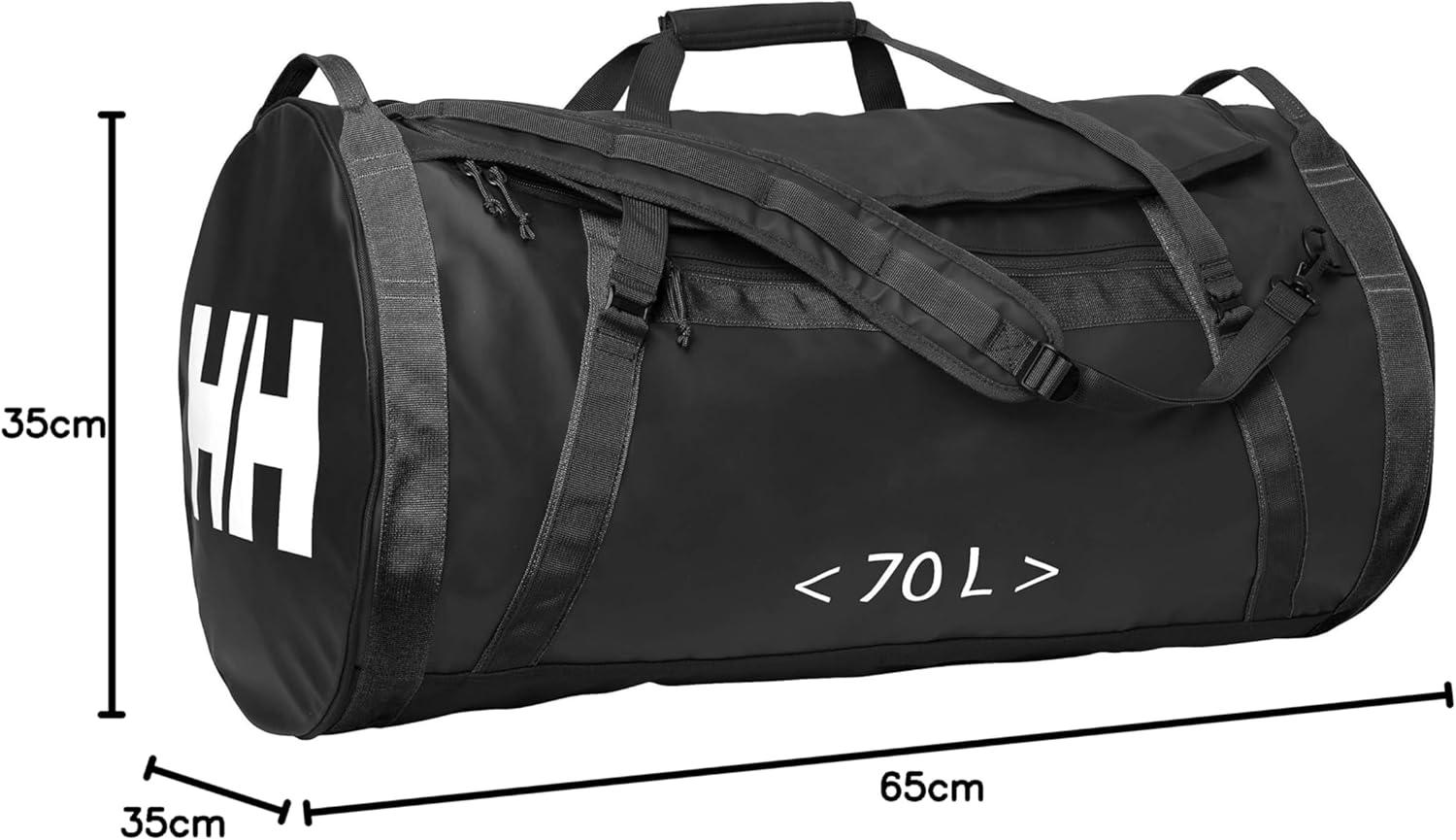 imageHelly Hansen unisexadult Unisex HH Duffel Bag 2 Packable Bag with Optional Backpack Straps 579 Arctic Grey 90L Large990 Black