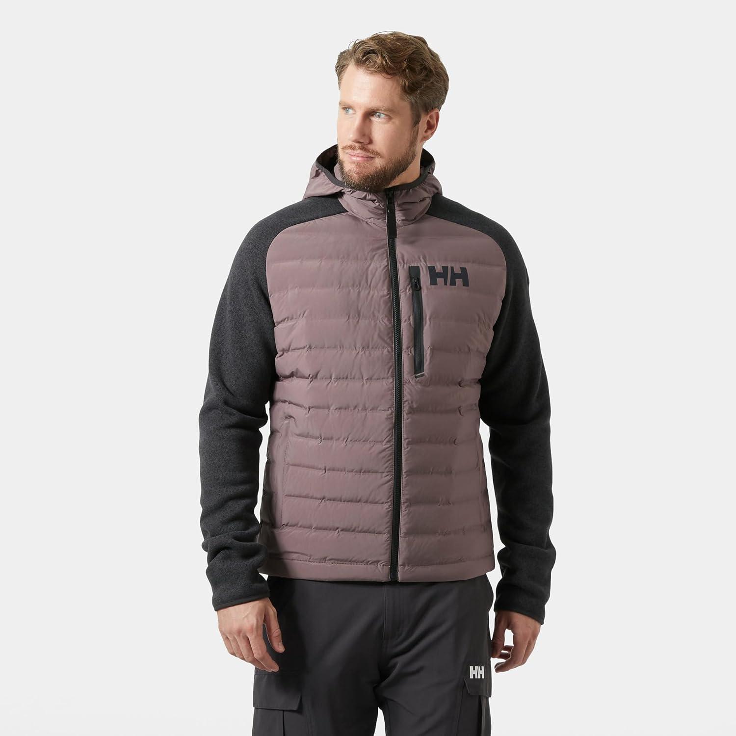 imageHellyHansen Arctic Ocean Hybrid Insulator Mens Athletic Insulated Jacket Lightweight Breathable WaterResistant Coat656 Sparrow Grey