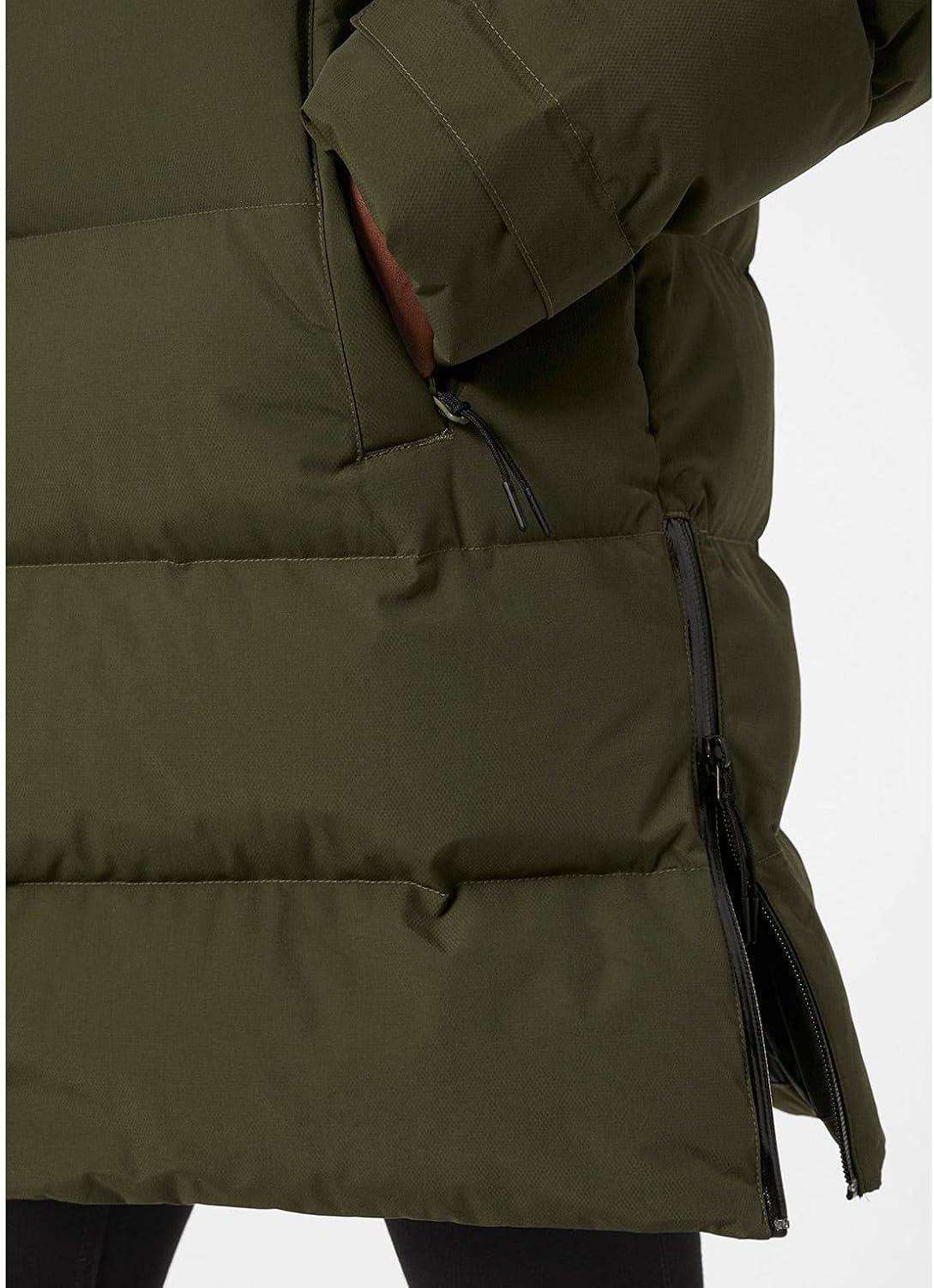 imageHellyHansen Aspire Puffy Parka Womens Winter Coat Puffer Jacket Insulated Water Resistant Long Warm Hooded Synthetic Down431 Utility Green