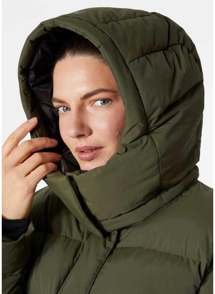 imageHellyHansen Aspire Puffy Parka Womens Winter Coat Puffer Jacket Insulated Water Resistant Long Warm Hooded Synthetic Down432 Utility Green