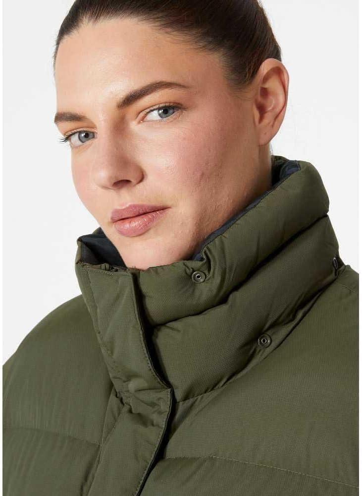 imageHellyHansen Aspire Puffy Parka Womens Winter Coat Puffer Jacket Insulated Water Resistant Long Warm Hooded Synthetic Down432 Utility Green