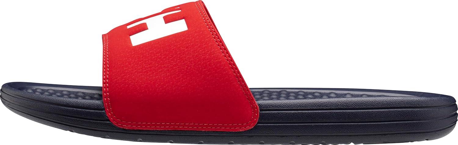 imageHellyHansen HH Slide Mens Casual Comfortable Sandals Lightweight Padded Strap Large Logo SlipOn Beach Pool Footwear597 NavyAlert Red