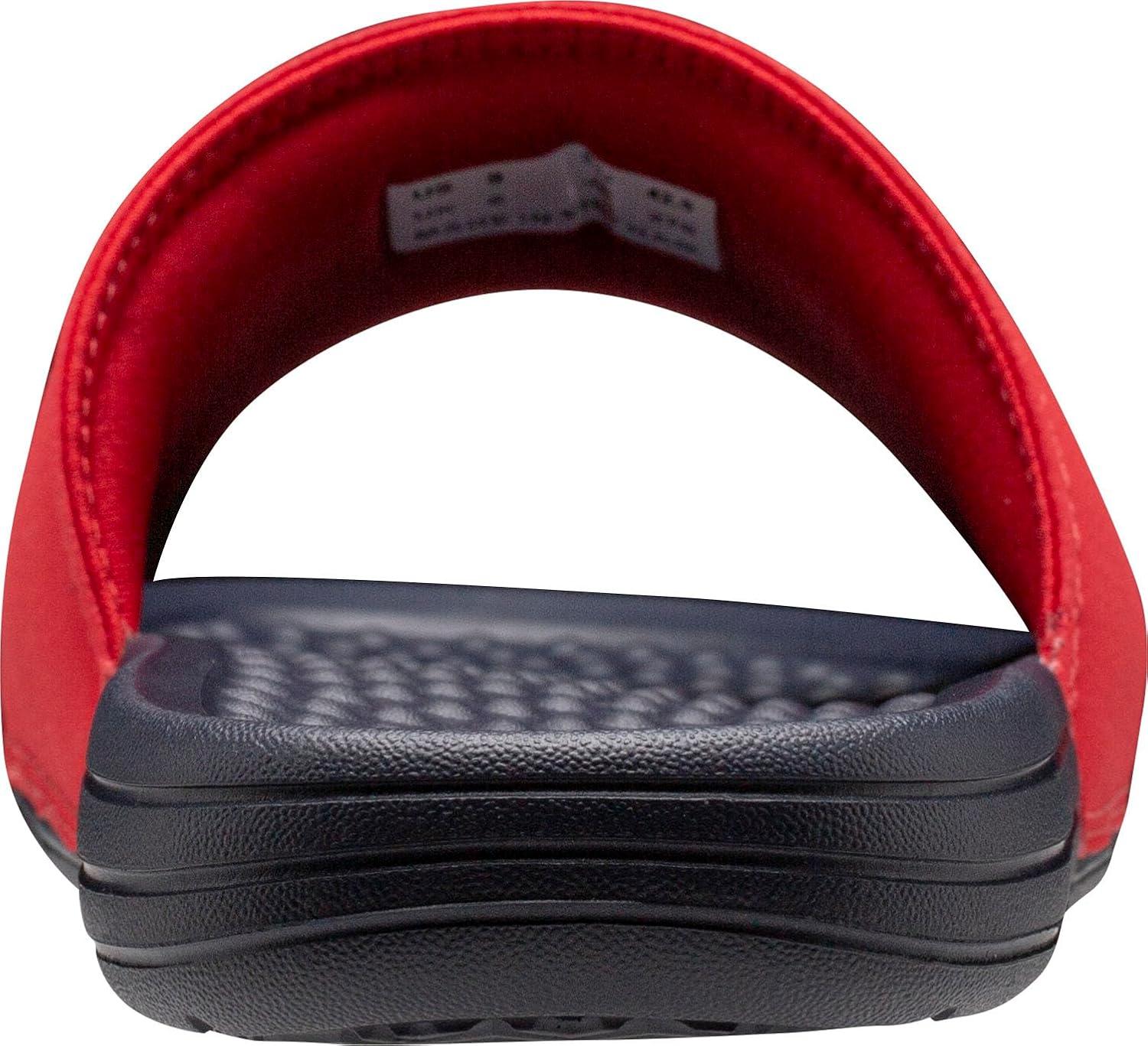 imageHellyHansen HH Slide Mens Casual Comfortable Sandals Lightweight Padded Strap Large Logo SlipOn Beach Pool Footwear597 NavyAlert Red