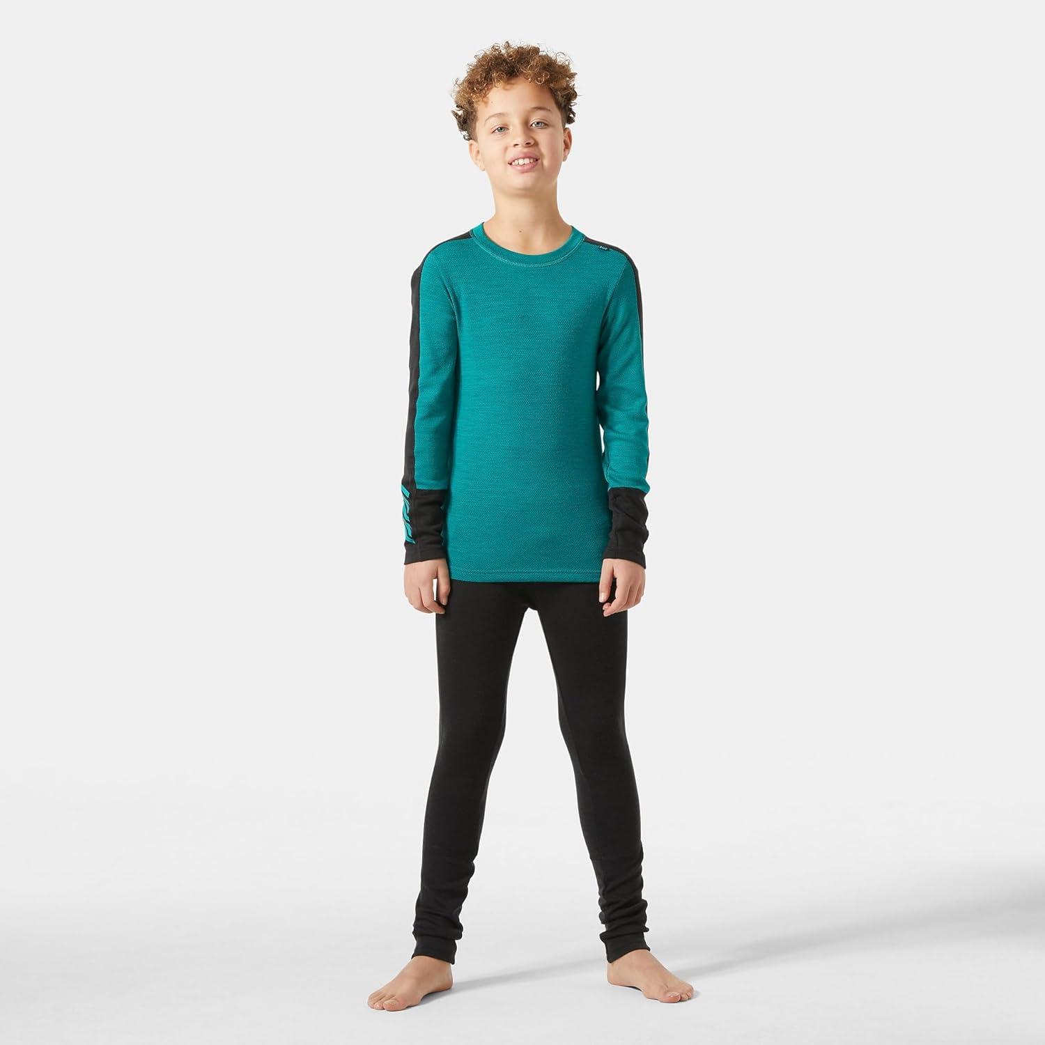 imageHellyHansen Jr Lifa Merino Midweight Set Kids Base Layer Thermal Underwear MoistureWicking Merino Wool Winter Ski466 Signal Green