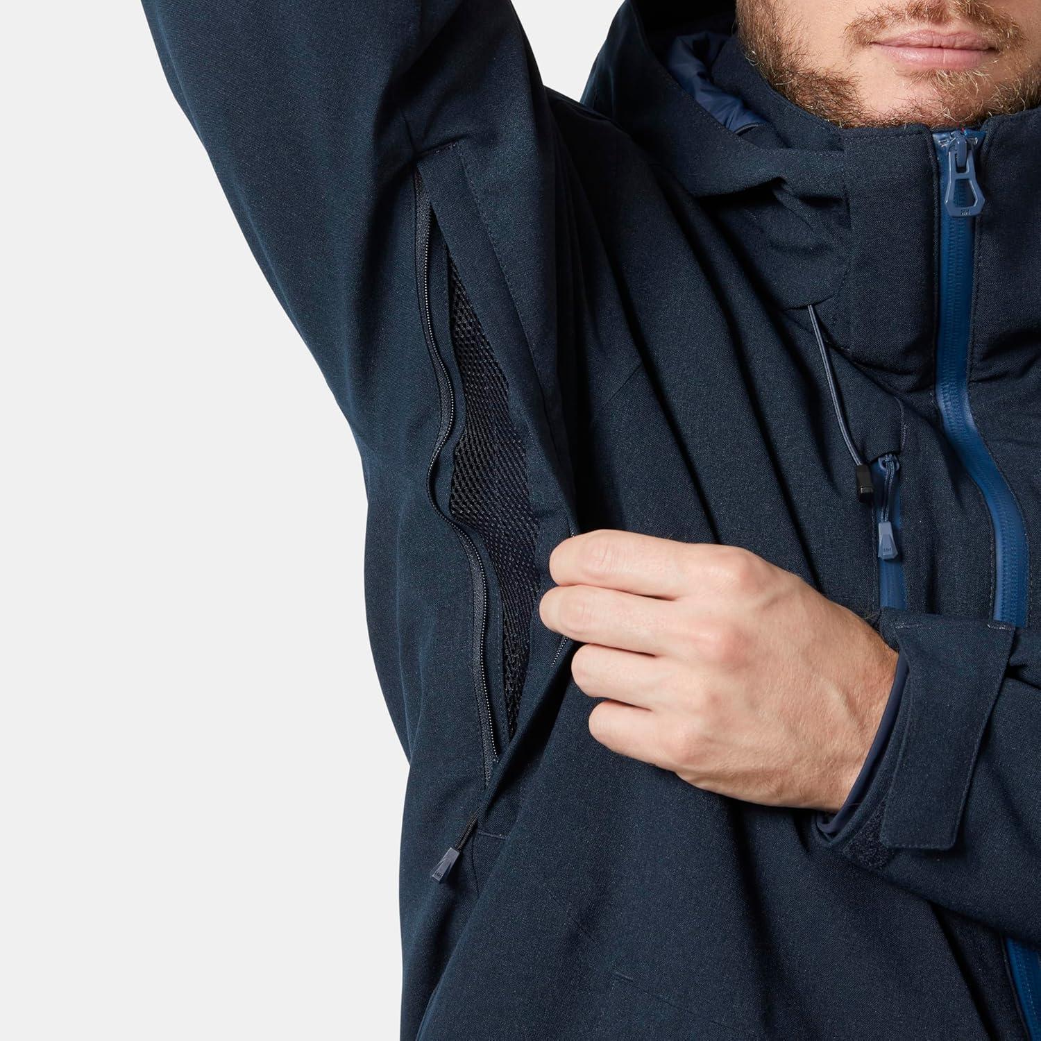 imageHellyHansen Juniper 30 Ski Jacket Waterproof Winter Jacket for Men Adjustable Hood597 Navy