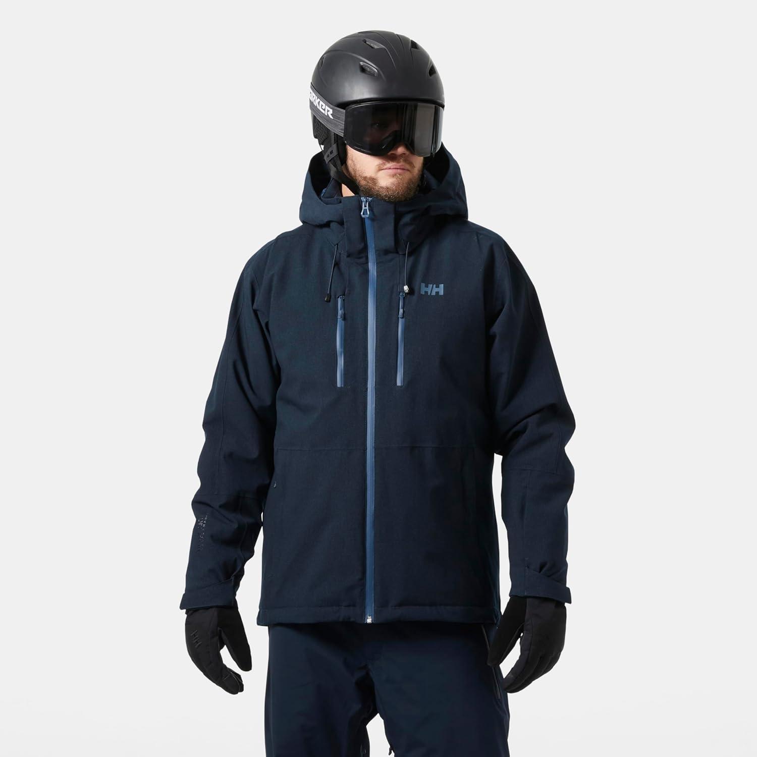 imageHellyHansen Juniper 30 Ski Jacket Waterproof Winter Jacket for Men Adjustable Hood597 Navy