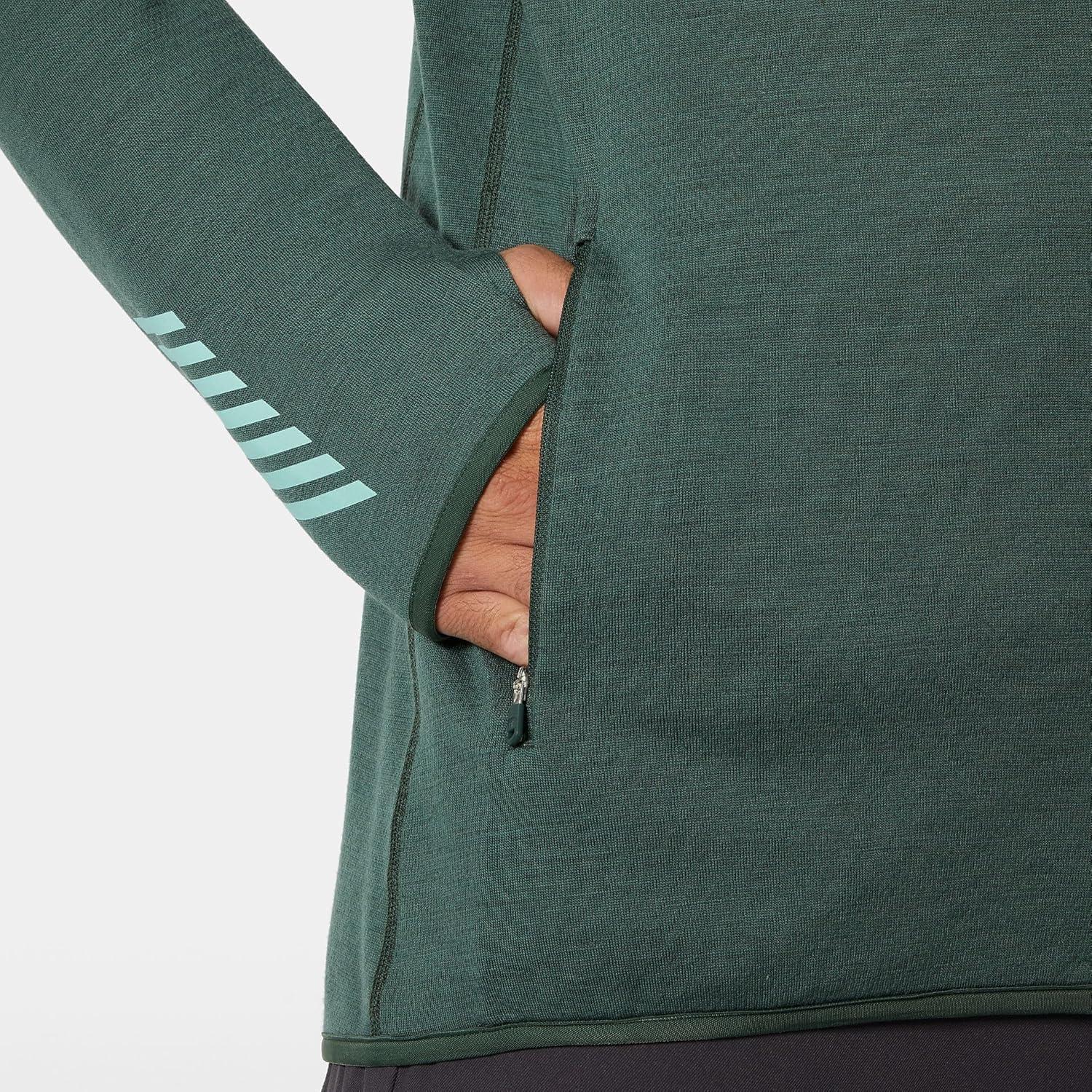 imageHellyHansen LIFA Merino Midlayer for Men Warm ampamp Breathable Wool Blend Pullover Ideal for Outdoor Activities ampamp Layering390 Jungle Green