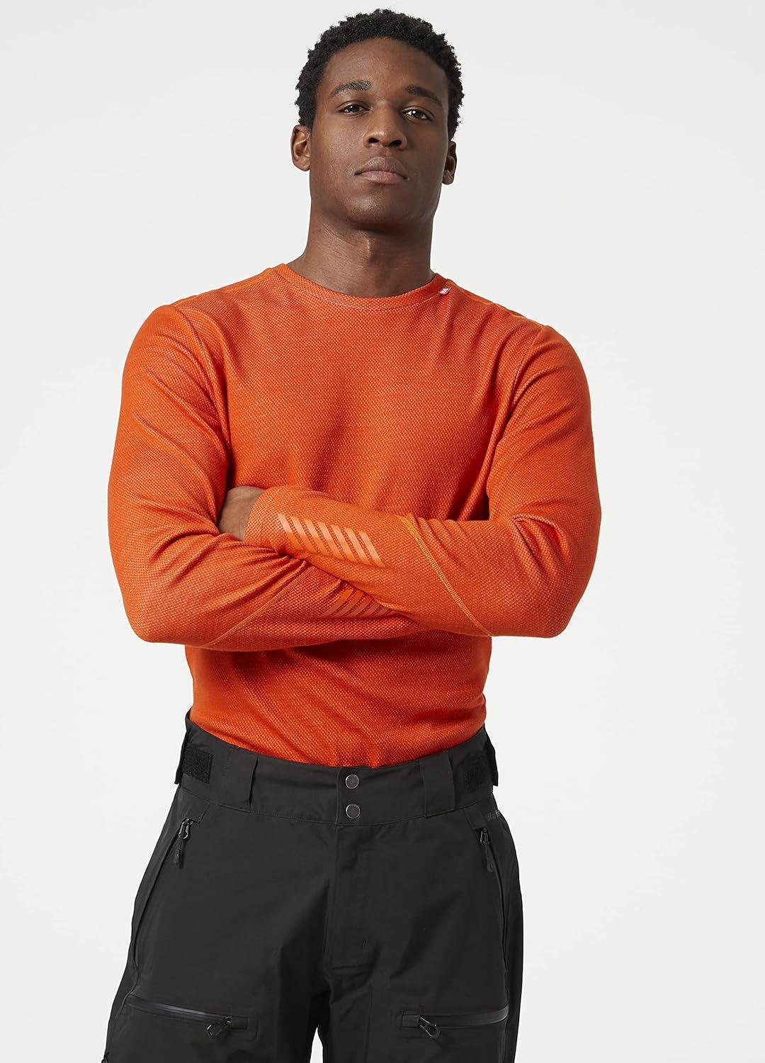 imageHellyHansen LIFA Merino Midweight Crew Base Layer for Men Warm ampamp Breathable Ideal for Winter Sports ampamp Outdoor Activities300 Patrol Orange